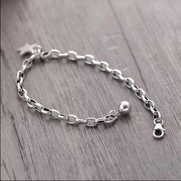 NEW 925 STERLING SILVER STAR BRACELET, NICE BRACELET, CUTE BRACELET - Picture 4 of 8
